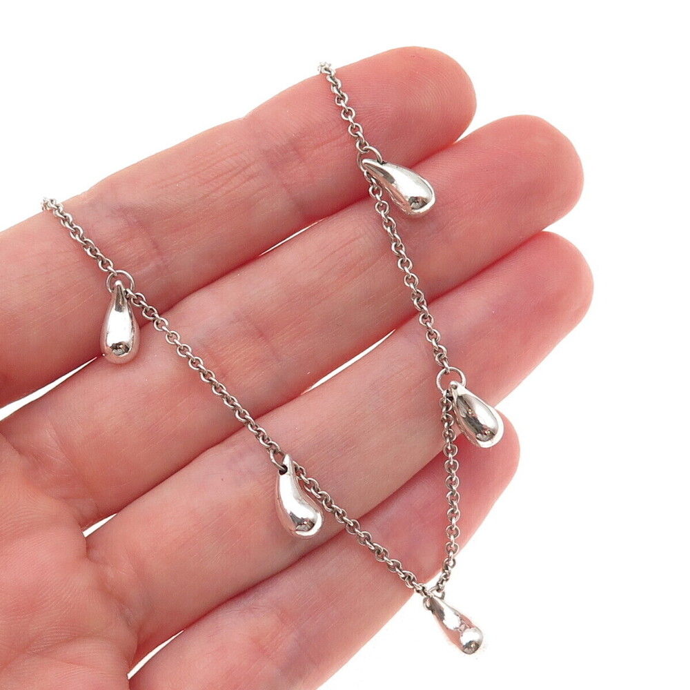 Tiffany & Co. Elsa Peretti Sterling Silver Vintage Teardrop Chain Necklace 16"